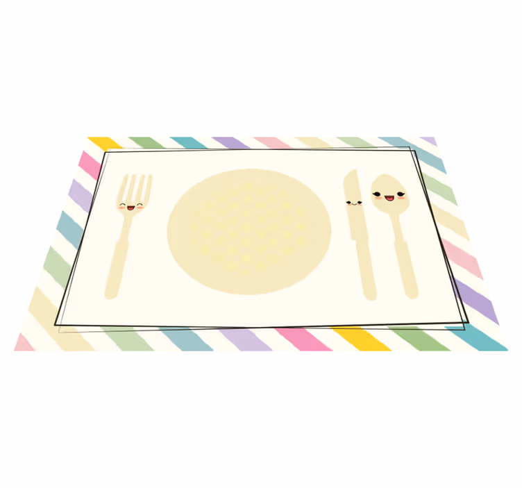 Individuais de mesa Talheres e prato colorido - TenStickers