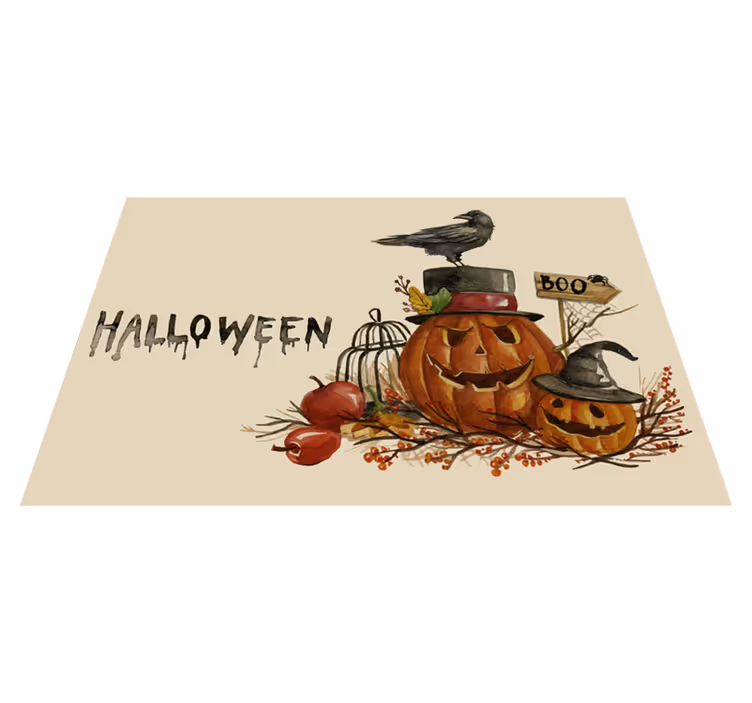 Individual de mesa halloween arranjo festivo de abóbora - TenStickers