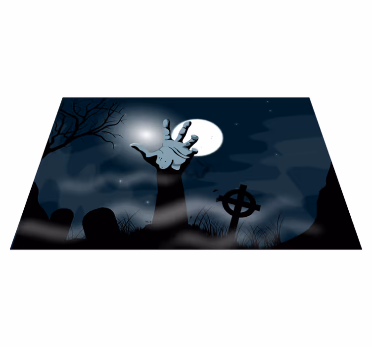 Individual de mesa halloween cena de cemitério assustadora - TenStickers