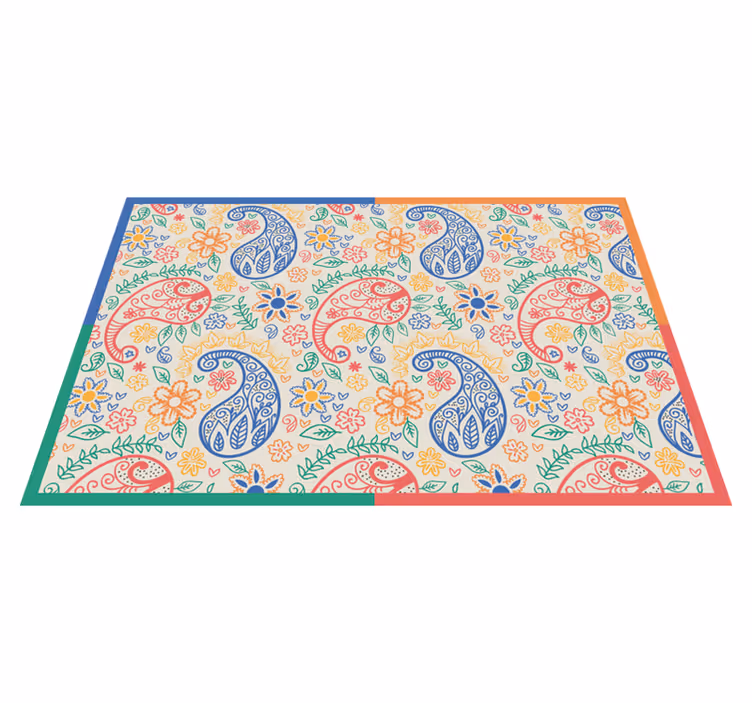 Individuais de mesa de texturas estampa paisley colorida - TenStickers