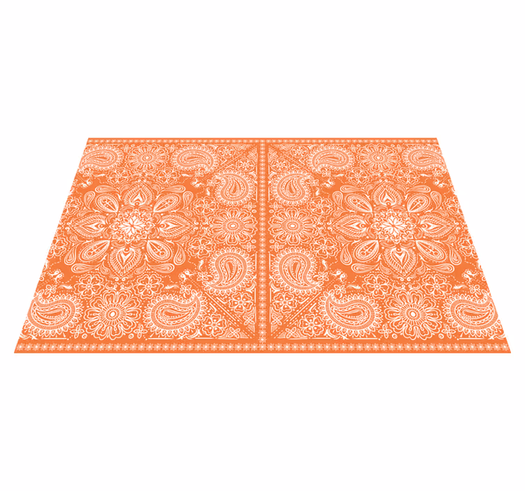 Individuais de mesa de texturas padrão laranja intricado - TenStickers