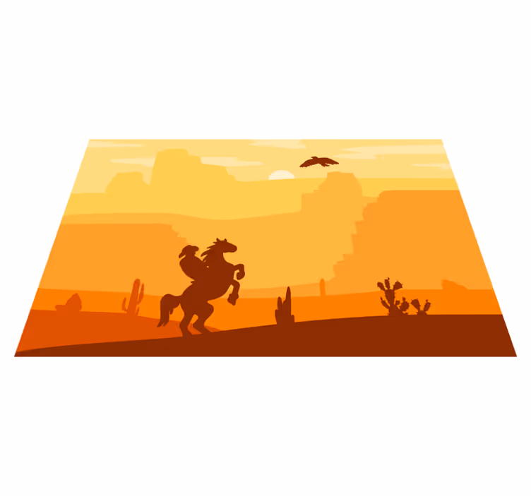 Individuais de mesa originais cena de cowboy silhuetada - TenStickers