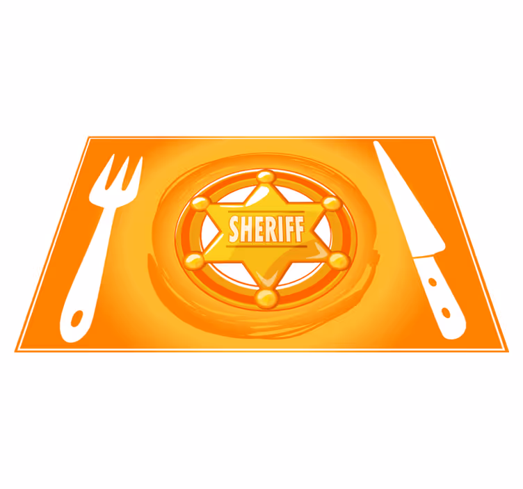 Individual de mesa estrela xerife persozalizado - TenStickers