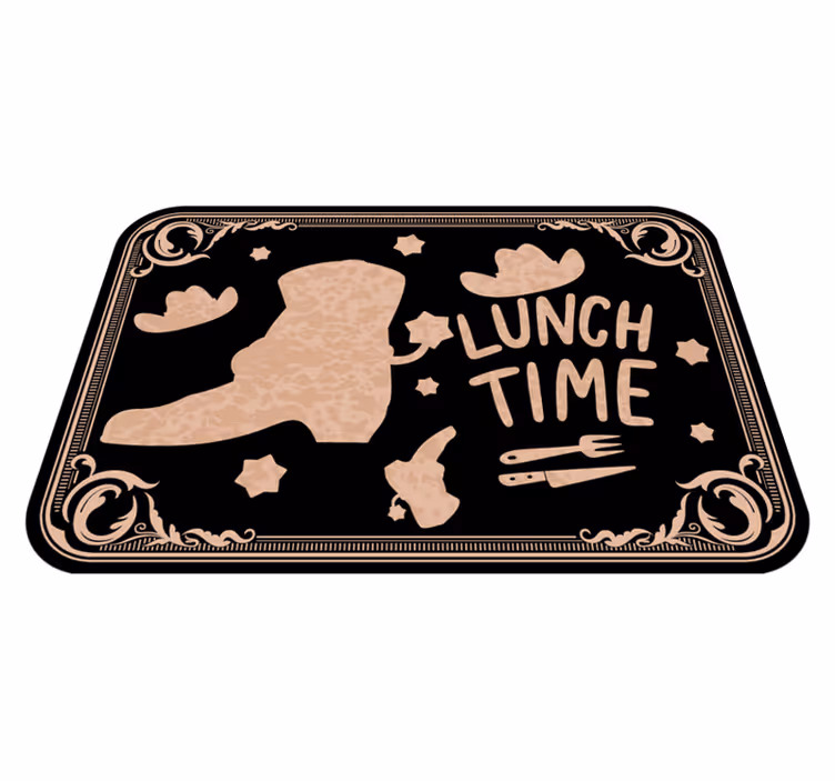 Individuais de mesa com texto hora do almoço western - TenStickers