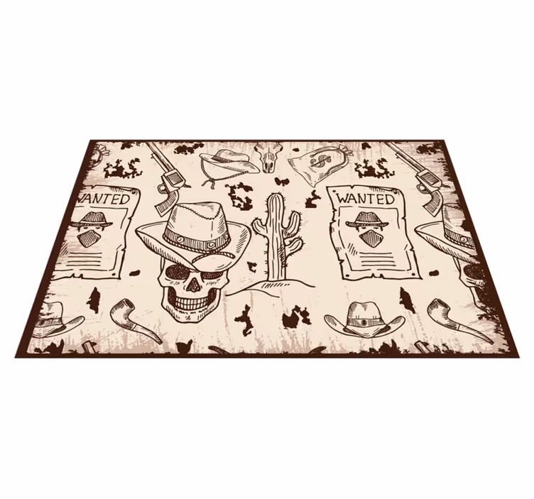 Individuais de mesa originais temas de caveira e cowboy - TenStickers