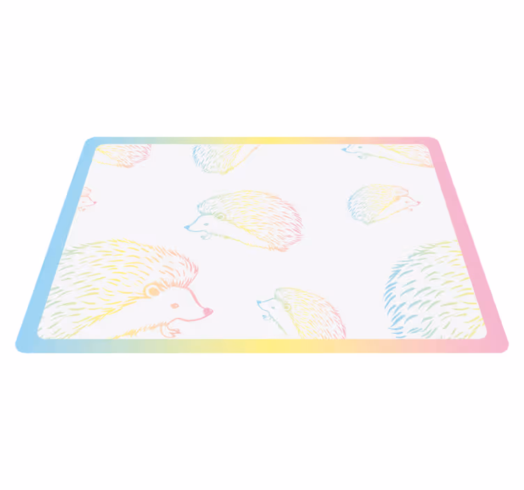 Individuais de mesa infantis padrão de ouriços coloridos - TenStickers
