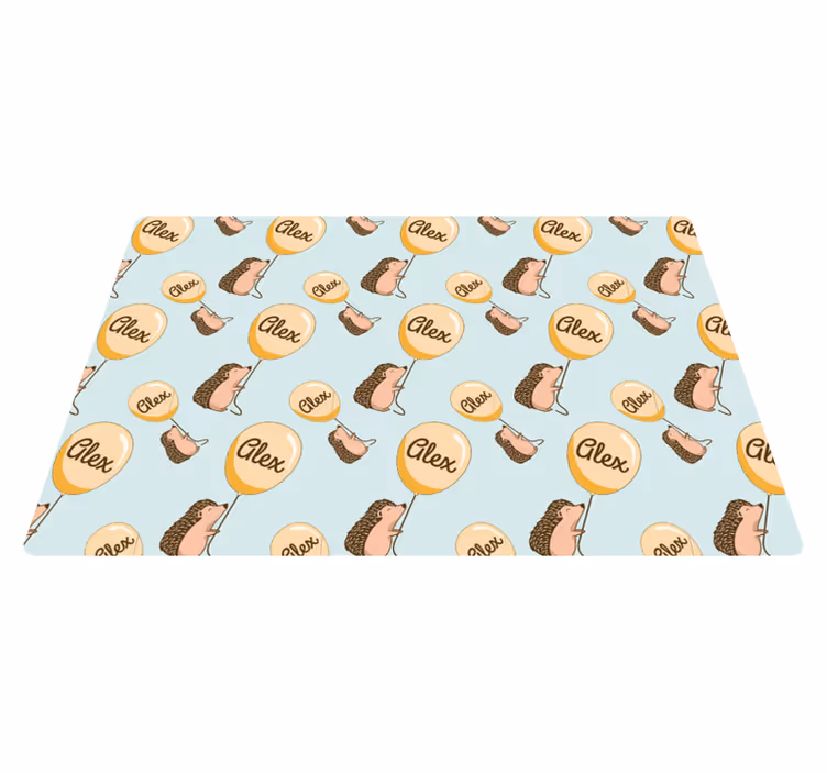 Individuais de mesa infantis ouriço com balões com nome - TenStickers