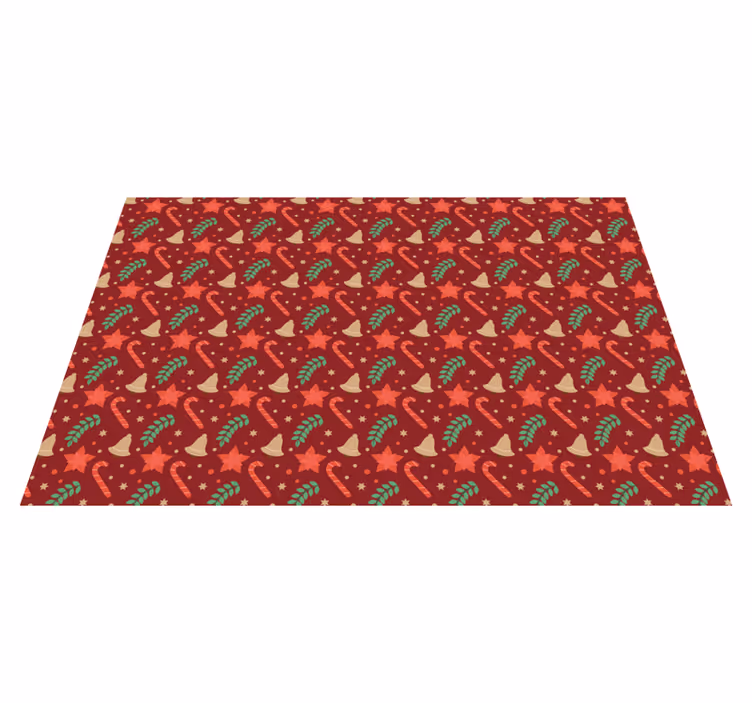 Individuais de mesa de Natal Padrão de doce vermelho - TenStickers