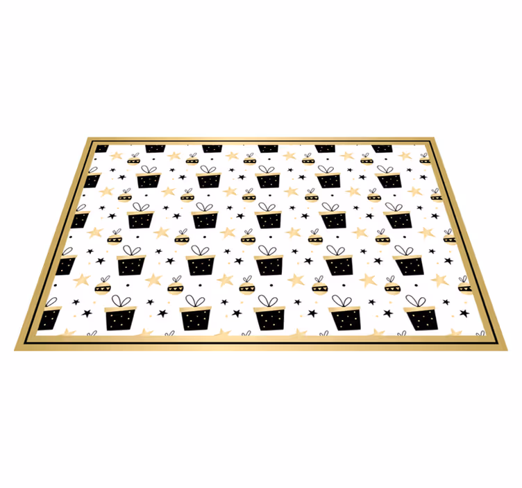 Individuais de mesa de natal com padrão de presente festivo - TenStickers