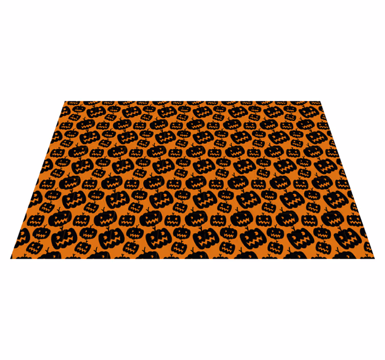Individual de mesa halloween padrão de abóbora assustadora - TenStickers