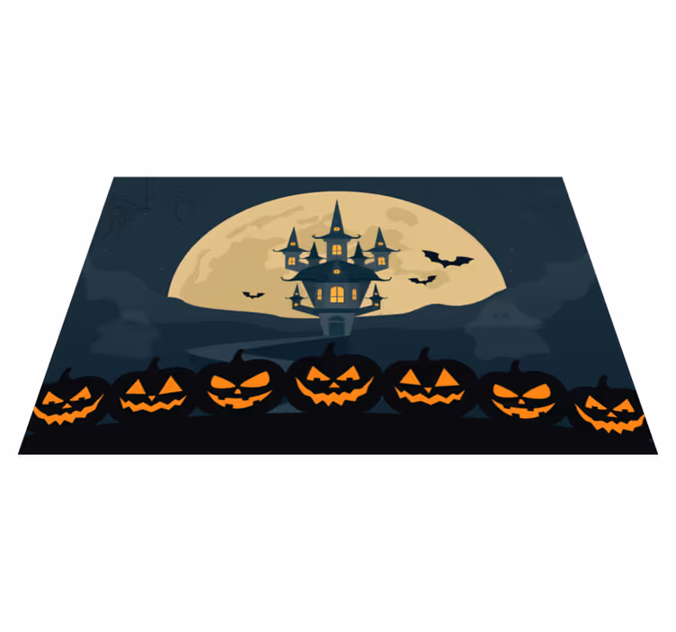 Individual de mesa halloween cena de castelo assombrado - TenStickers