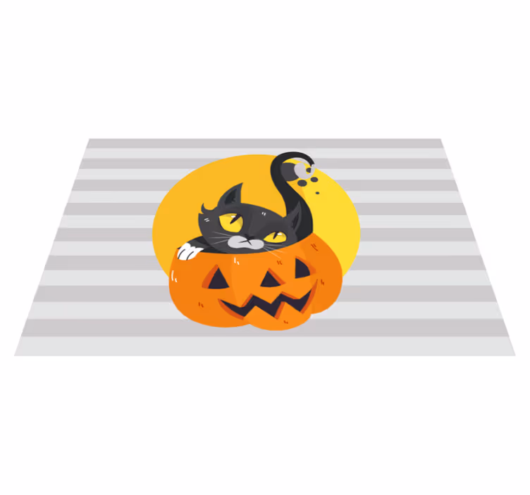 Individuais de mesa infantis Abóboras e gato preto - TenStickers