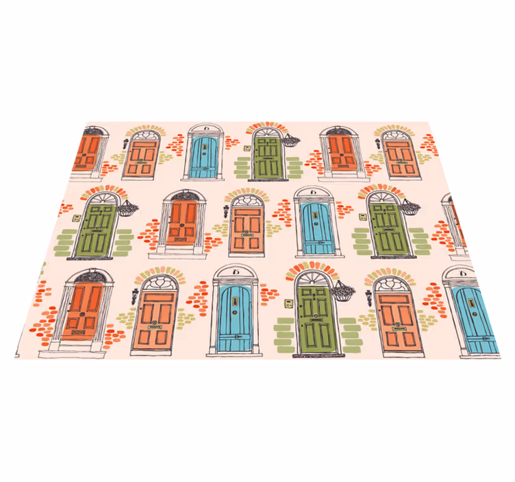 Individuais de mesa originais padrões de portas coloridos - TenStickers