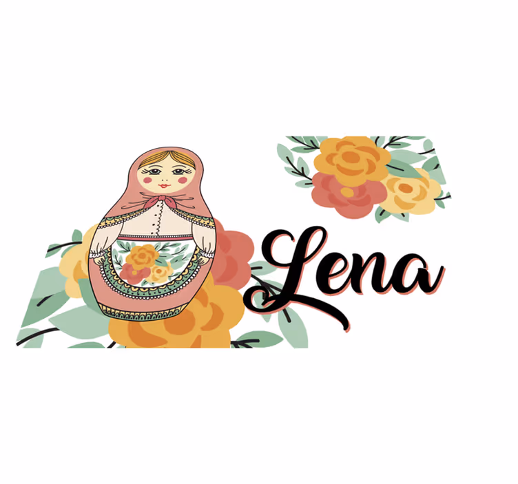Individuais de mesa com nome ilustração de matryoshka - TenStickers