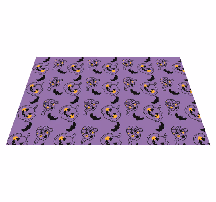 Individual de mesa halloween padrões de abóbora divertidos - TenStickers