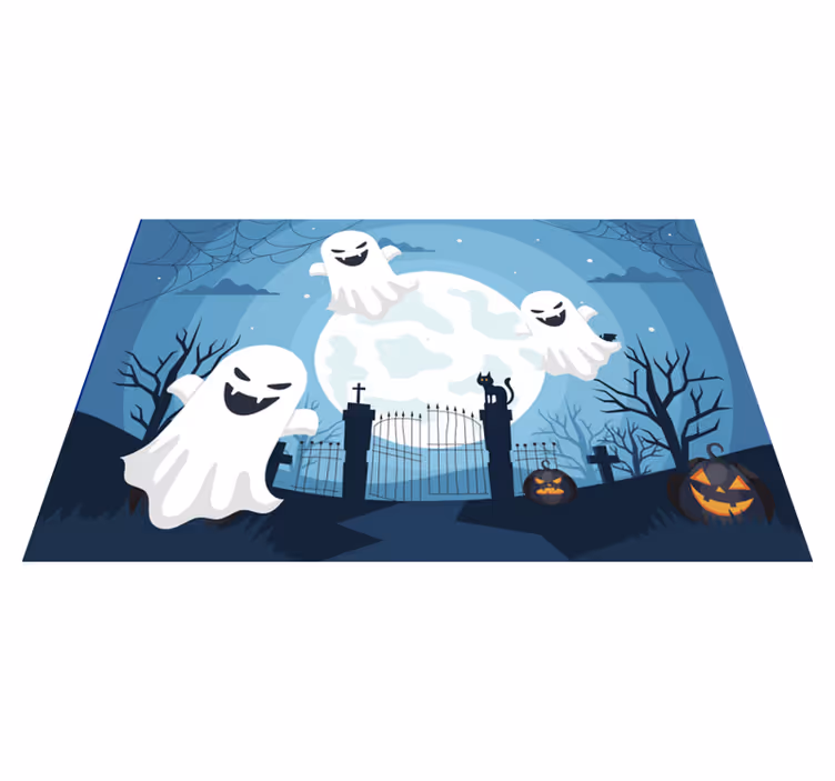 Individual de mesa halloween cena de fantasmas divertida - TenStickers