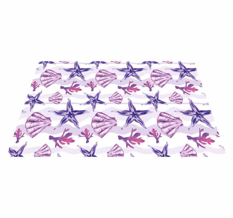 Individual de mesa conchas e estrelas do mar - TenStickers