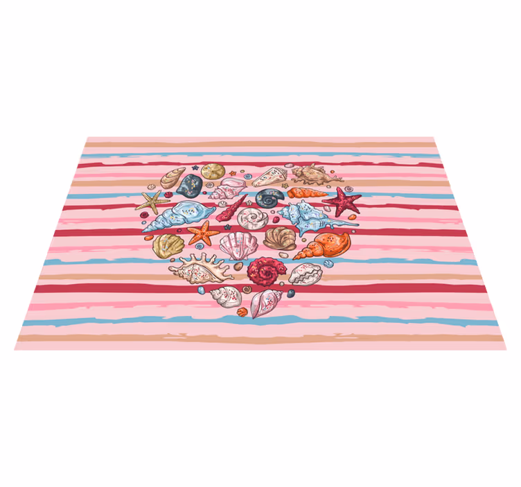 Individuais de mesa modernos padrão de corações de conchas - TenStickers