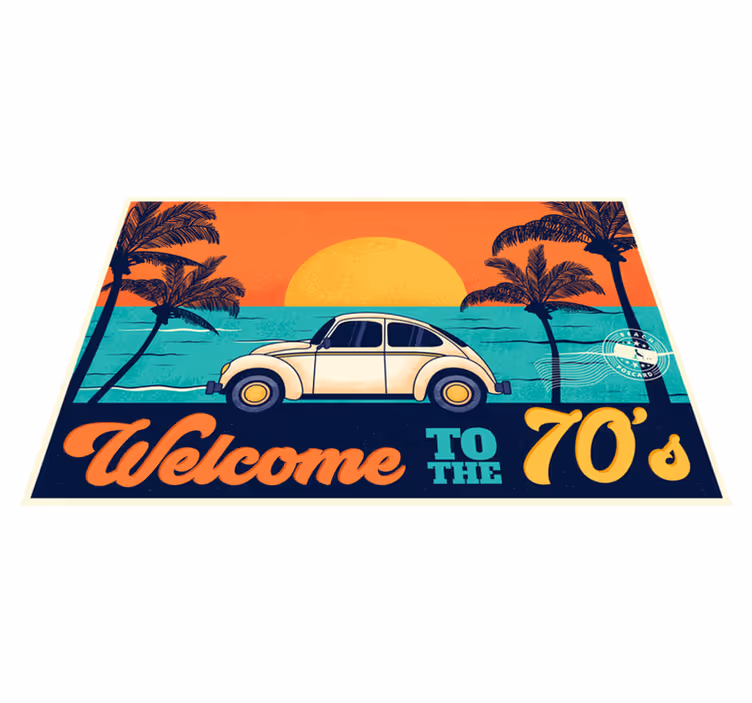 Individuais de mesa Sol 70's Bem vindo aos anos 70 - TenStickers