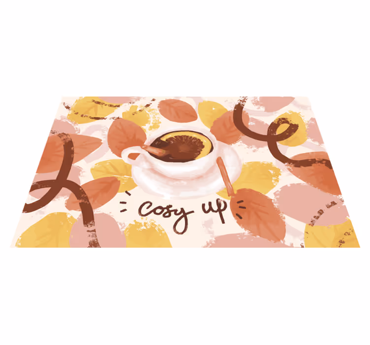Individuais de mesa originais caneca de café aconchegante - TenStickers