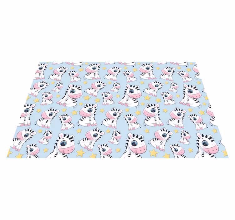 Individuais de mesa infantis com estampa de zebra fofa - TenStickers