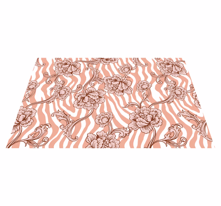 Individuais de mesa originais estampa zebra floral - TenStickers