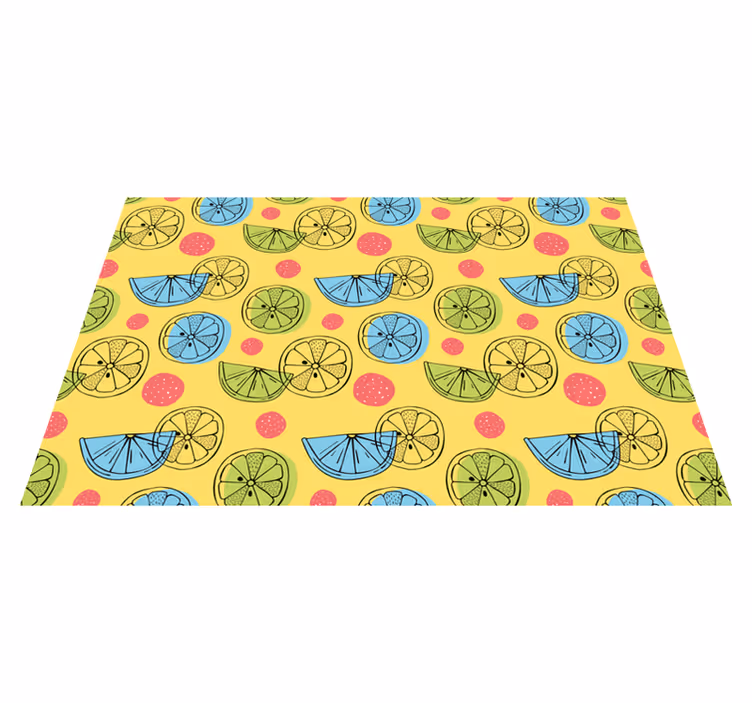 Individuais de mesa de cítricos Limão mancha rosa - TenStickers
