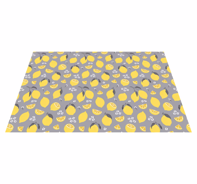 Individuais de mesa de cítricos Limão cinza e amarelo - TenStickers