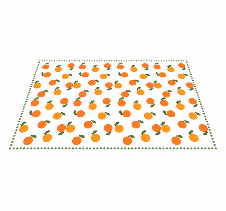 Individuais de mesa originais laranjas com folhas verdes - TenStickers