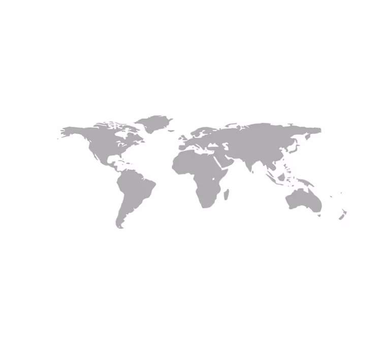 Individuais de mesa originais Mapa do mundo cinza em branco - TenStickers