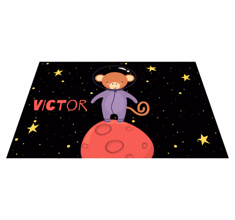 Individuais de mesa infantis aventura do macaco astronauta - TenStickers