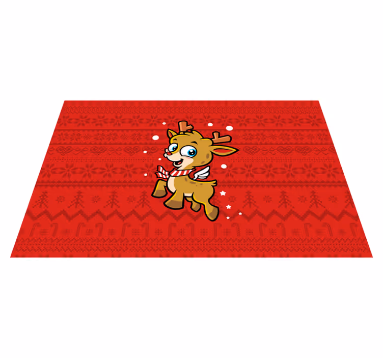 Individuais de mesa de natal personagem reninho fofo - TenStickers