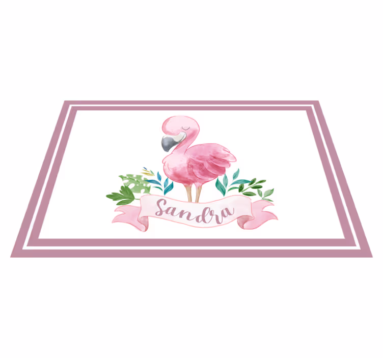 Individuais de mesa com nome flamingo com laço - TenStickers