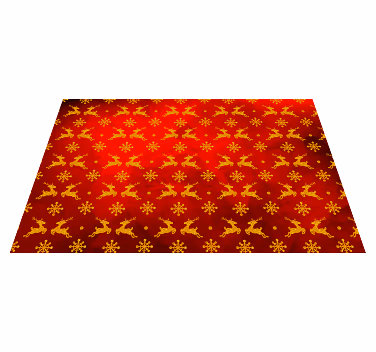 Individuais de mesa de natal com padrão de rena vermelha - TenStickers