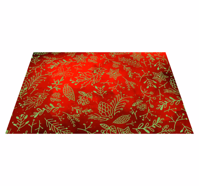 Individuais de mesa de natal florais vermelhos festivos - TenStickers