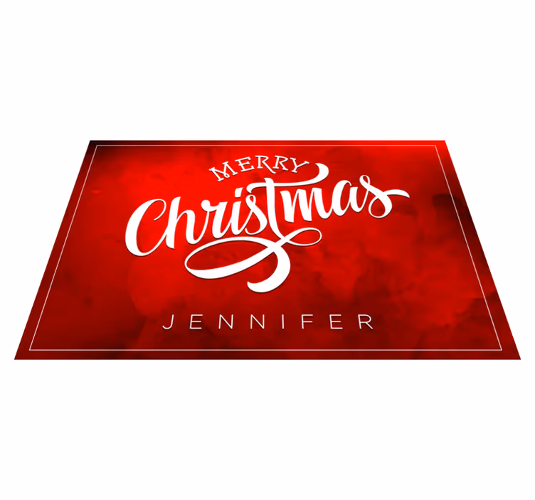 Individuais de mesa vermelhos Texto de feliz natal - TenStickers