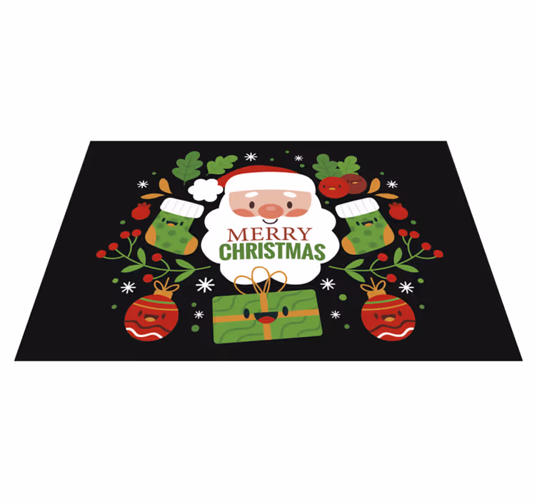 Individuais de mesa de natal ilustração do papai noel alegre - TenStickers