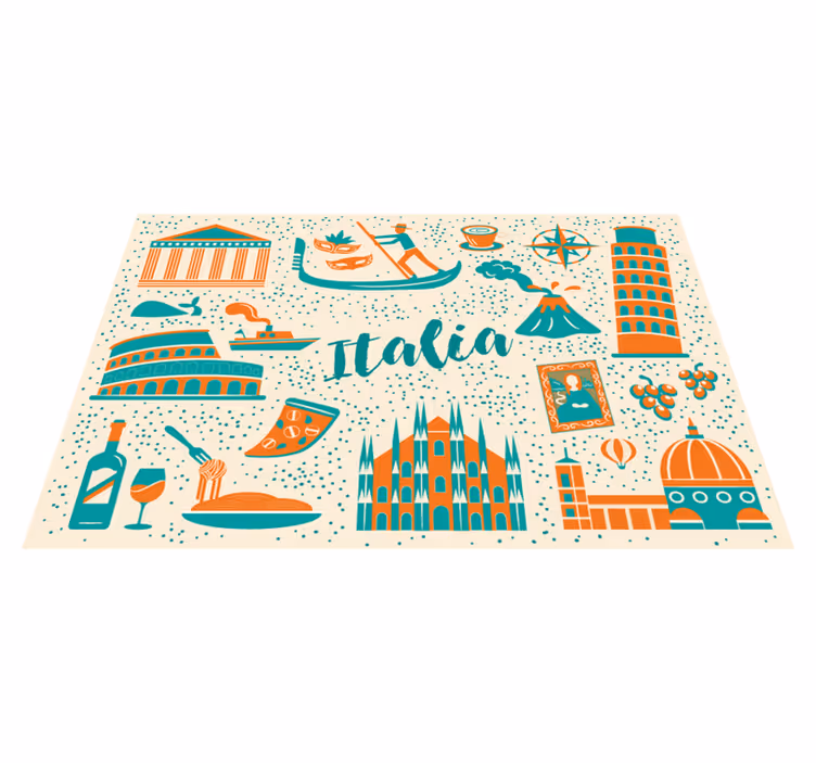 Individuais de mesa para restaurantes ícones mais famosos da itál - TenStickers