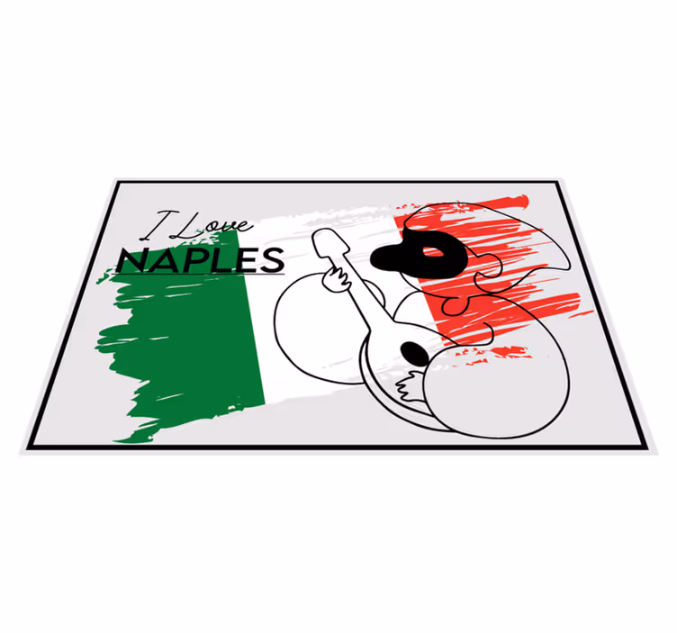 Individuais de mesa com texto amo o design de nápoles - TenStickers