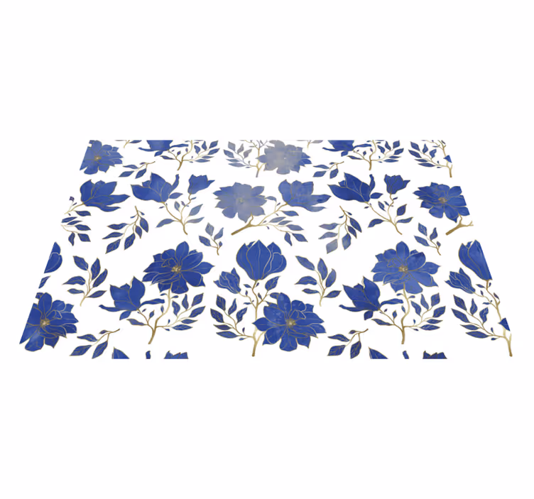 Individuais de mesa modernos Flores azuis escuras - TenStickers