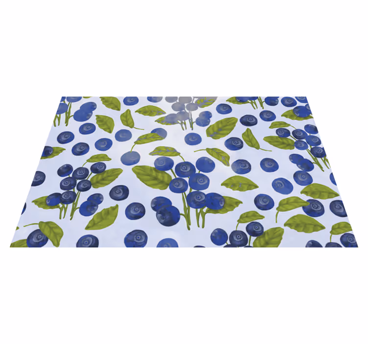 Individuais de mesa originais padrão de folha de mirtilo - TenStickers