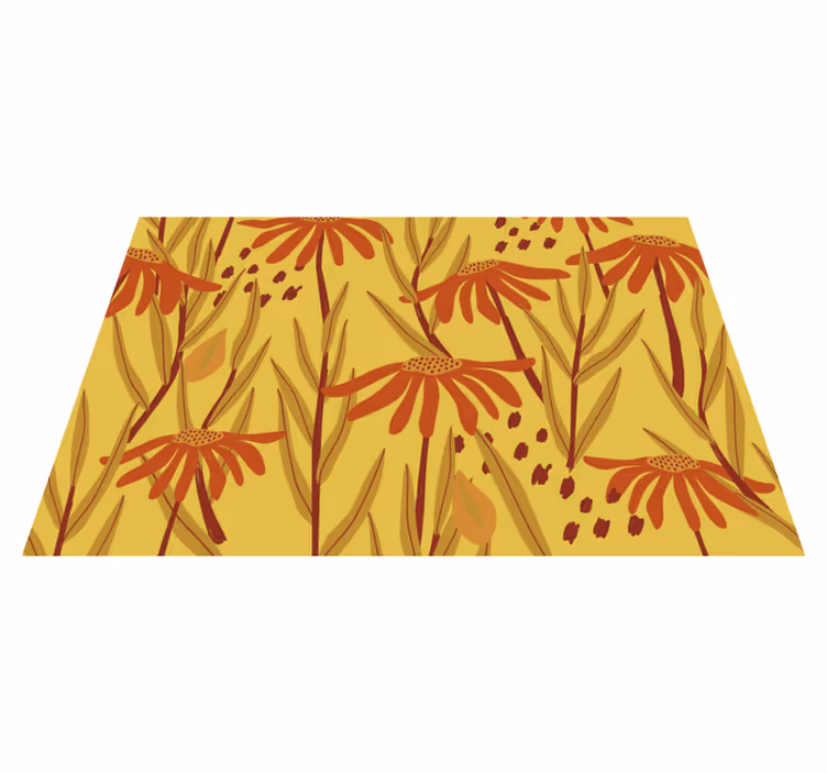 Individuais de mesa originais com padrão floral amarelo - TenStickers