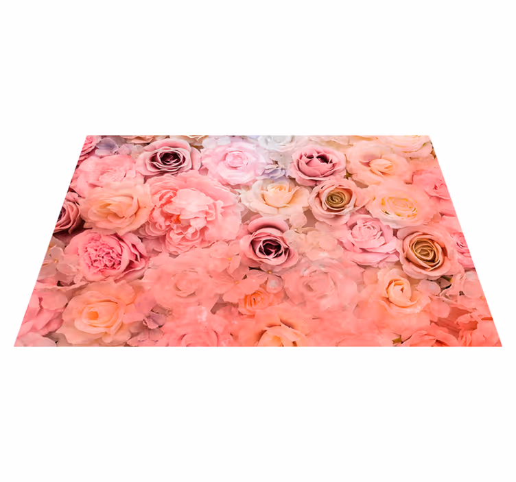 Individuais de mesa de texturas padrão floral rosa - TenStickers