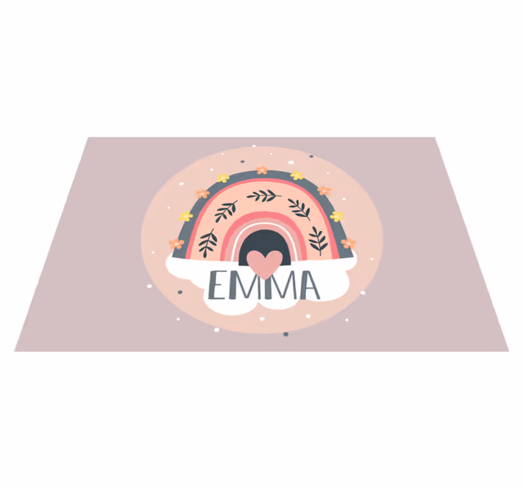 Individuais de mesa com nome Arco-íris com nomes para crianças - TenStickers