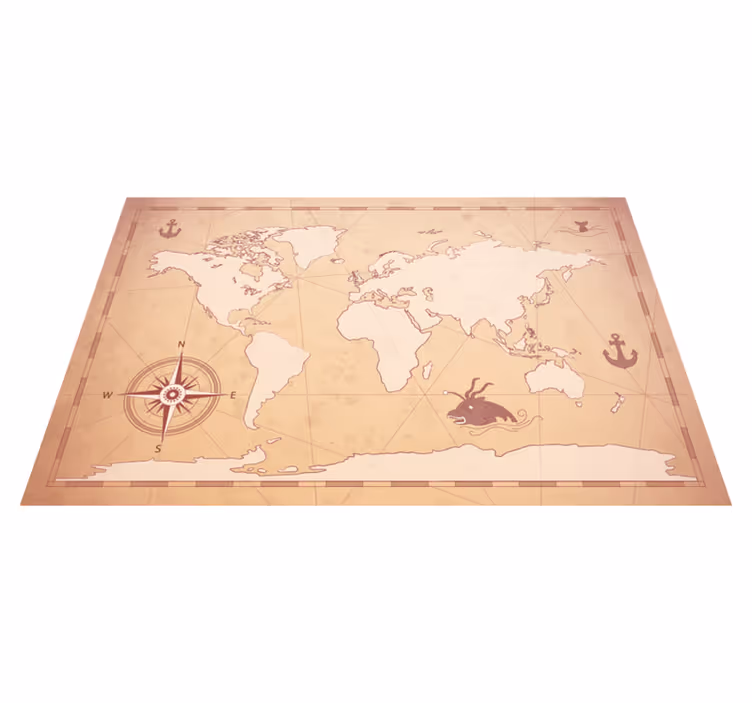 Individuais de mesa originais ilustração de mapa mundi - TenStickers