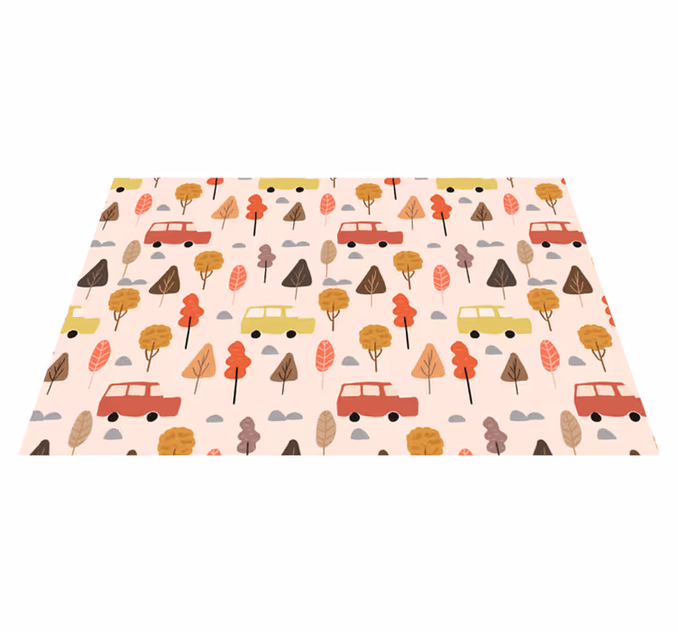 Individuais de mesa infantis Carros vermelhos com arvores - TenStickers