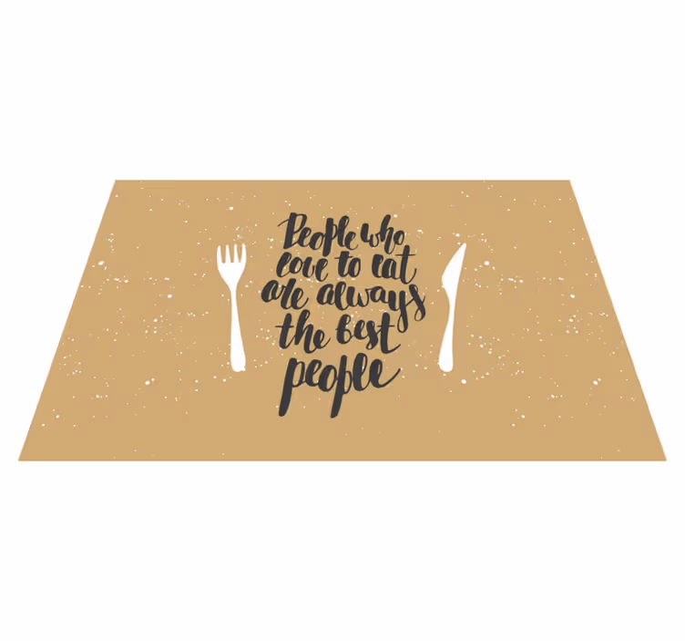 Individuais de mesa com texto citação com garfos - TenStickers