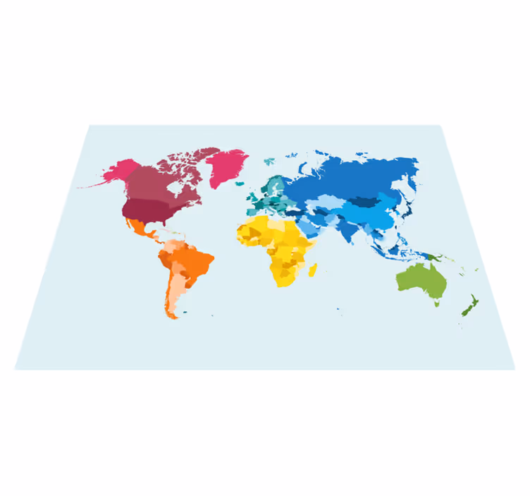 Individuais de mesa originais mapa mundi colorido - TenStickers