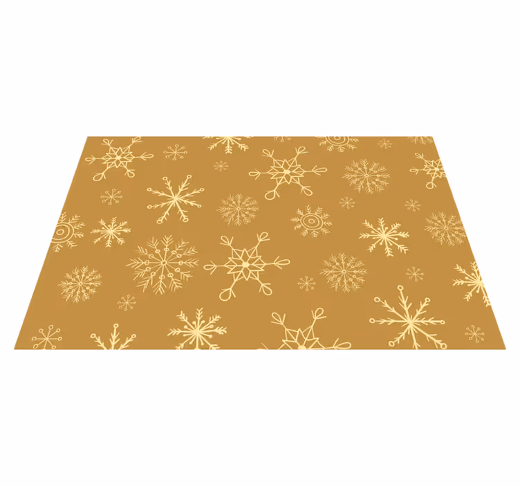 Individuais de mesa de Natal Flocos de neve dourados - TenStickers