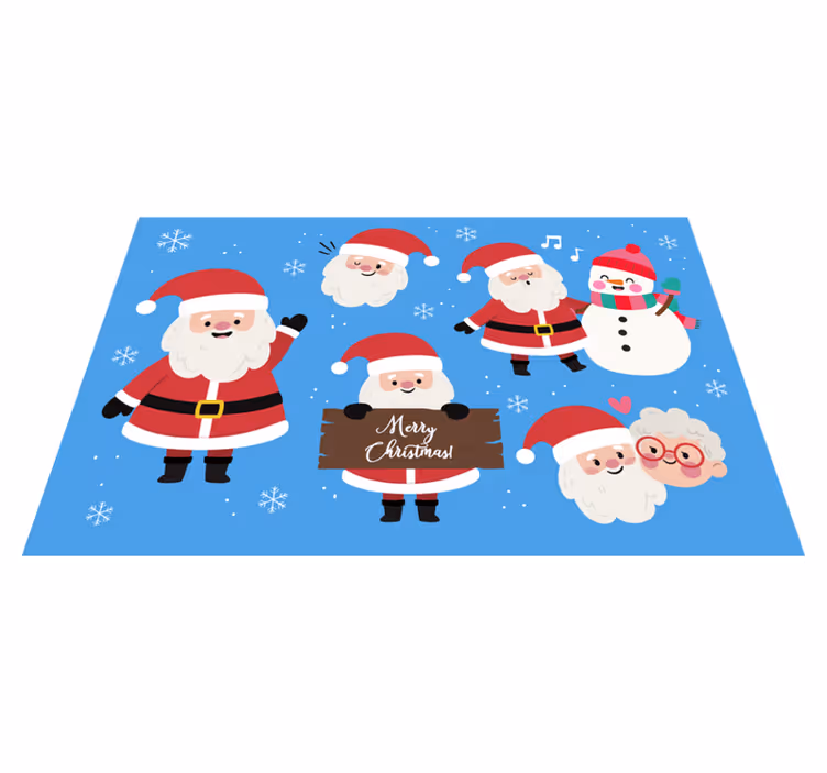 Individuais de mesa de natal personagens do papai noel - TenStickers